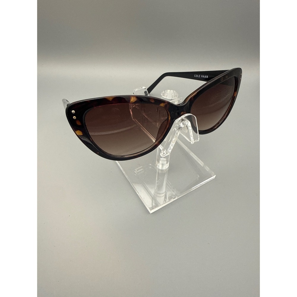 Cole Haan Sunglasses Tortoise Black C6142 Classic Modern Cat Eye Brown Lens Chc